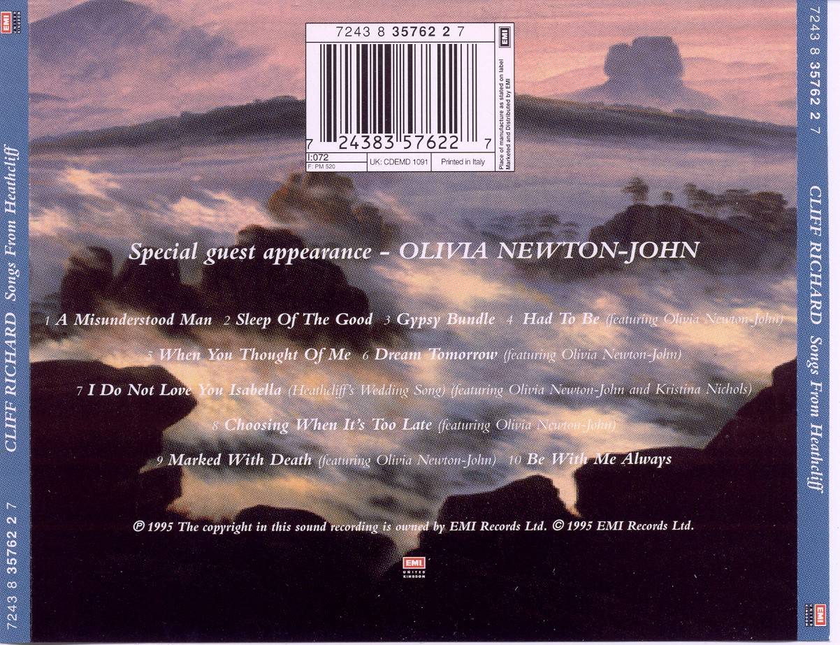 Cliff Richard Songs From Heatcliff : Back